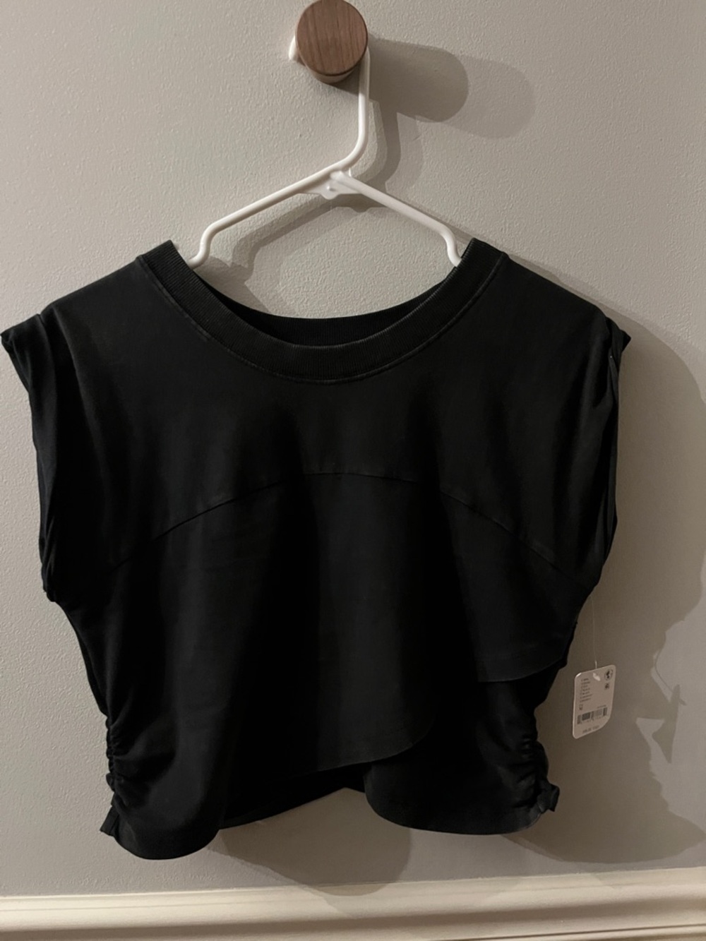 Free People Black Cropped Layered Tee